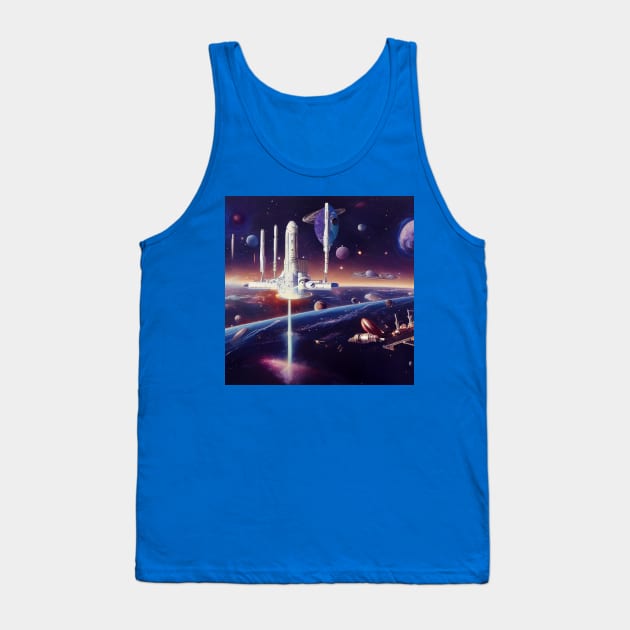 Interplanetary Spaceport Tank Top by Grassroots Green